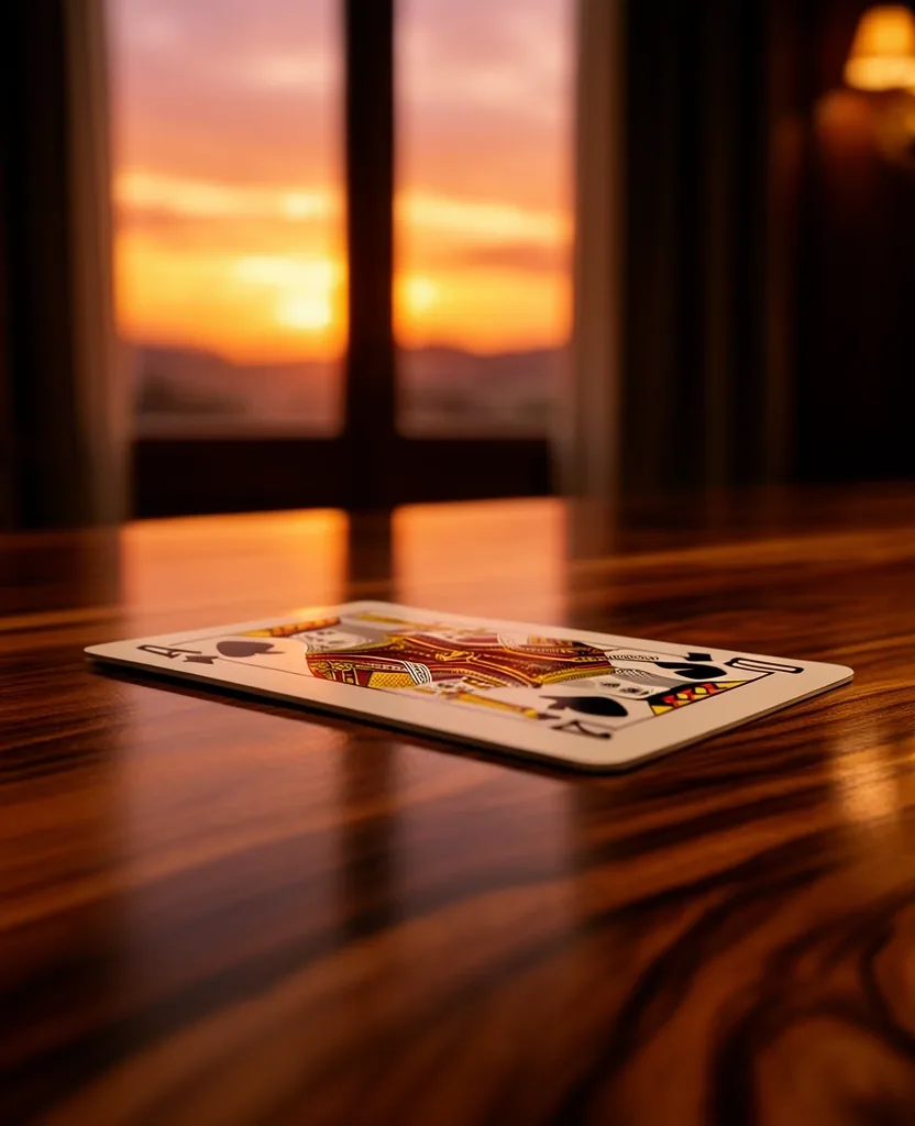 Cartas de juego en mesa de madera